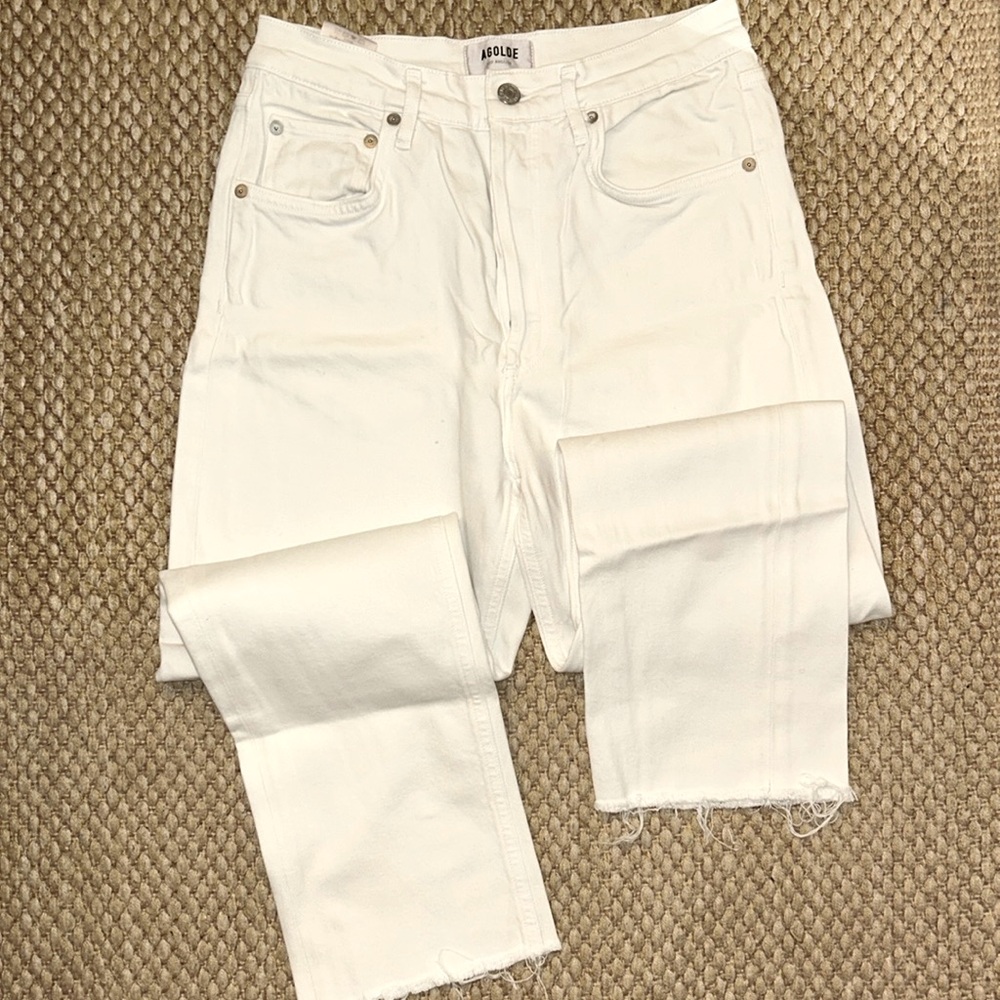 White cropped jeans - Agolde Riley